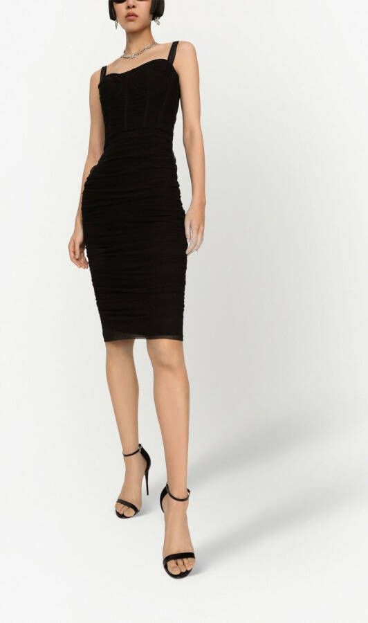 Dolce & Gabbana Midi-jurk met korset stijl Zwart