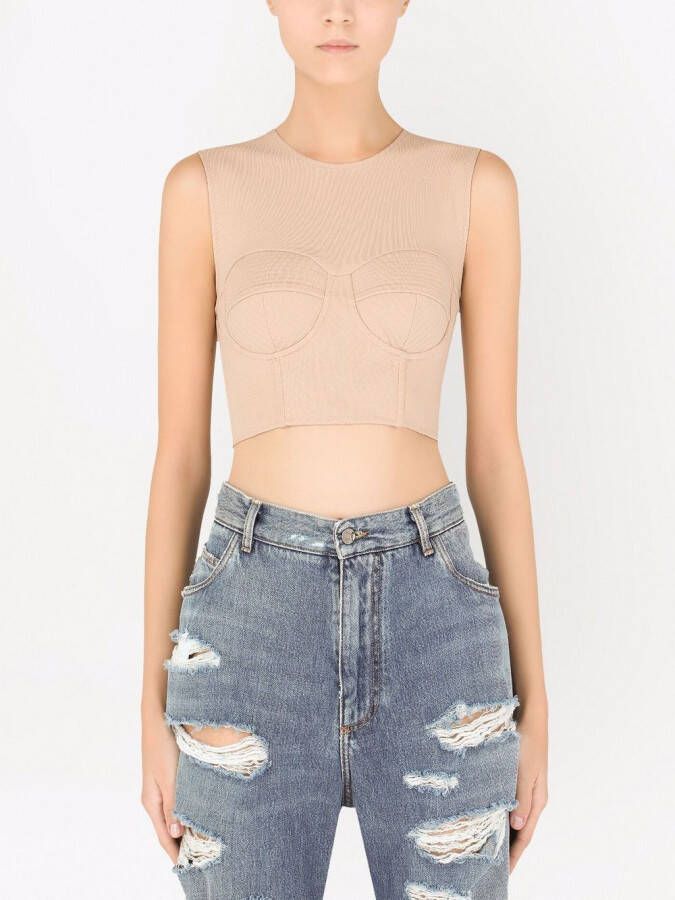 Dolce & Gabbana Mouwloos korset Beige