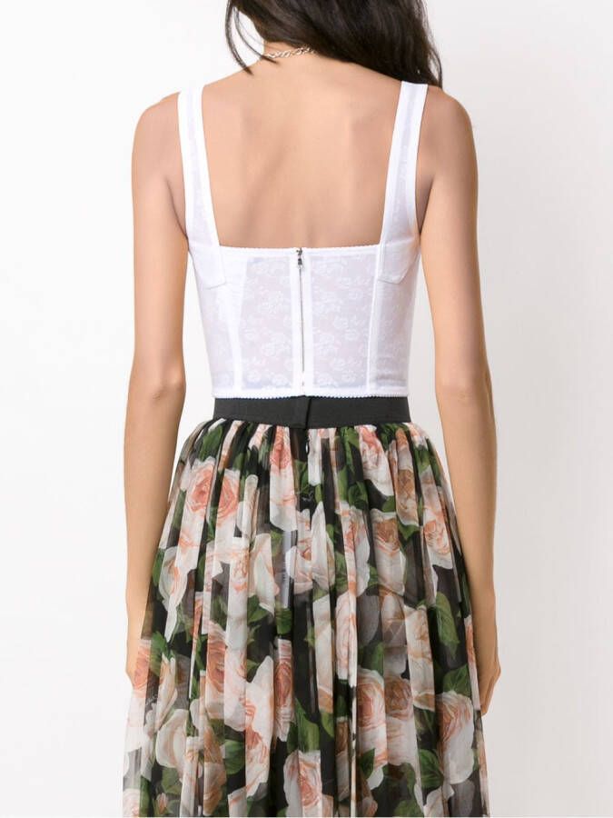 Dolce & Gabbana Cropped top met kant Wit