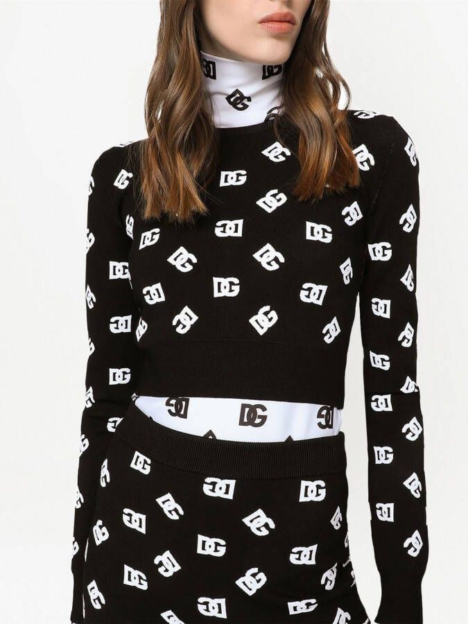 Dolce & Gabbana Trui met DG-logojacquard Zwart