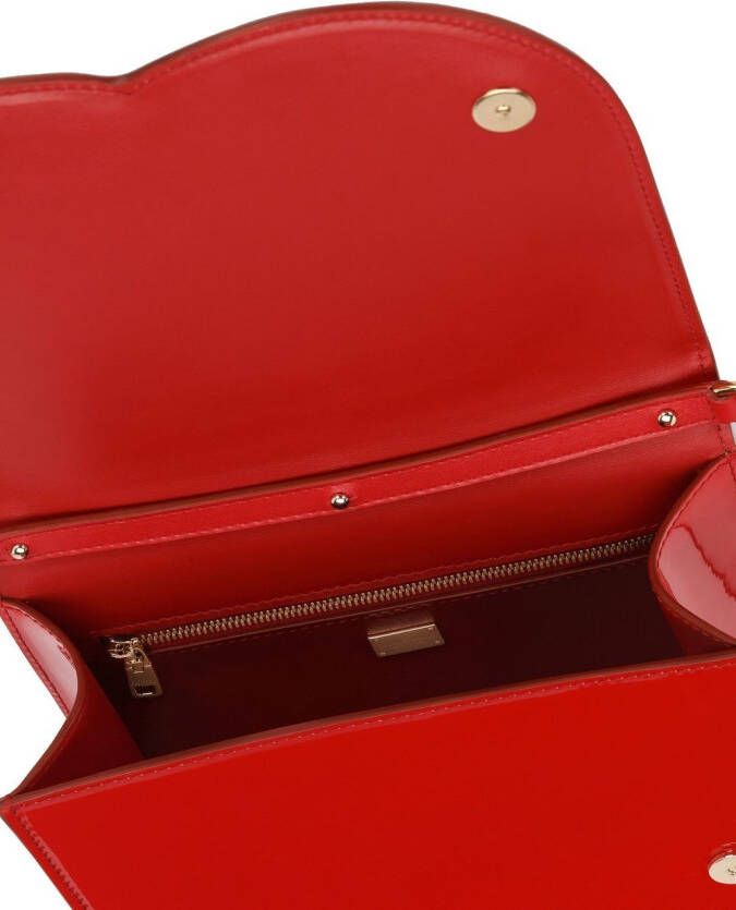 Dolce & Gabbana Leren crossbodytas met DG logo Rood