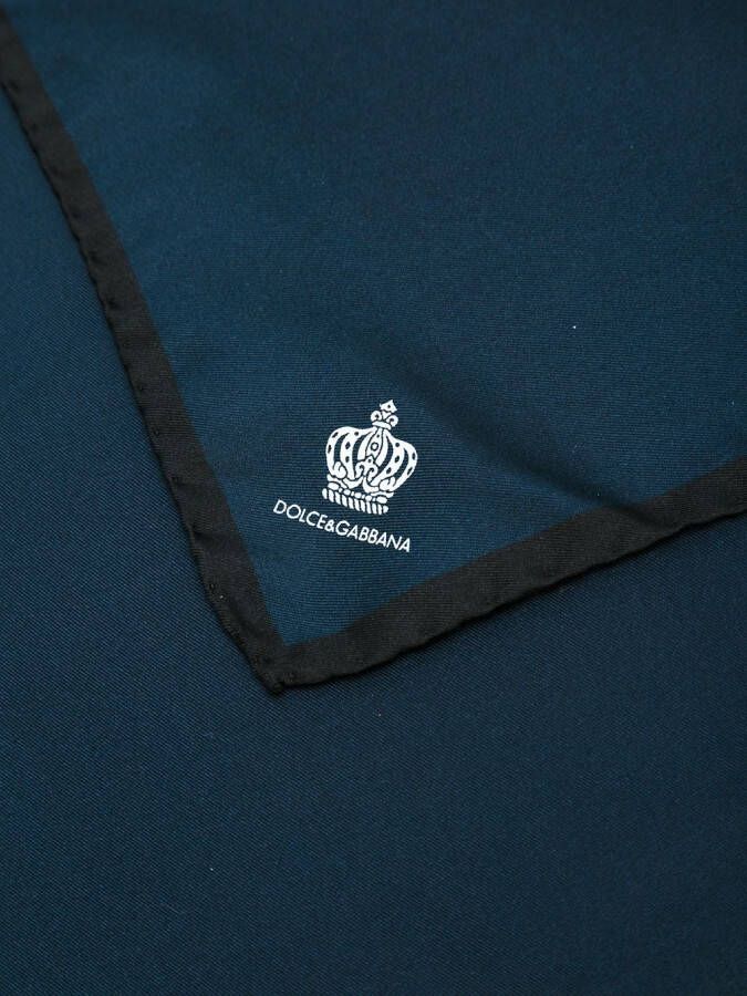 Dolce & Gabbana crown print pocket square Blauw