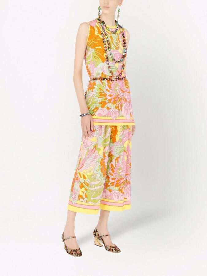 Dolce & Gabbana Culotte met bloemenprint Oranje