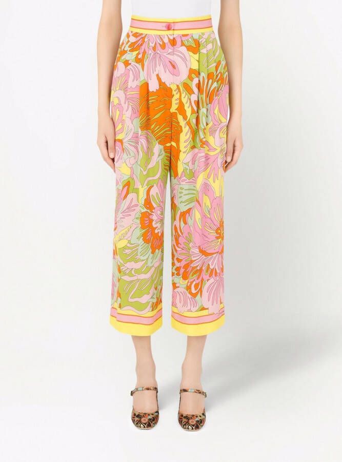 Dolce & Gabbana Culotte met bloemenprint Oranje