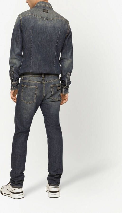 Dolce & Gabbana Button-up denim overhemd Grijs