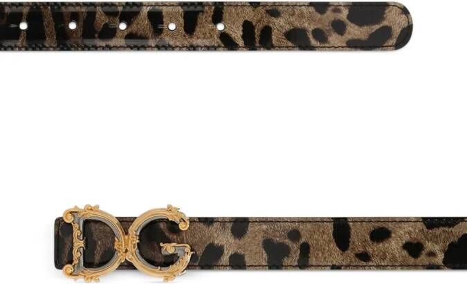 Dolce & Gabbana Riem met luipaardprint Bruin