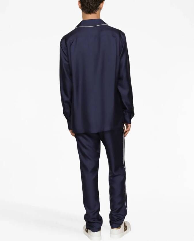 Dolce & Gabbana Broek met geborduurd logo Blauw
