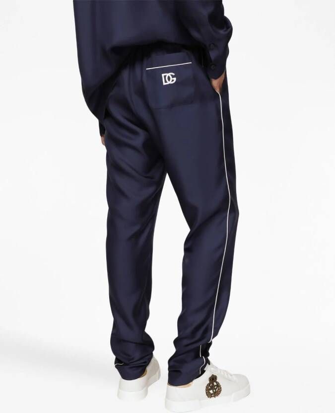 Dolce & Gabbana Broek met geborduurd logo Blauw
