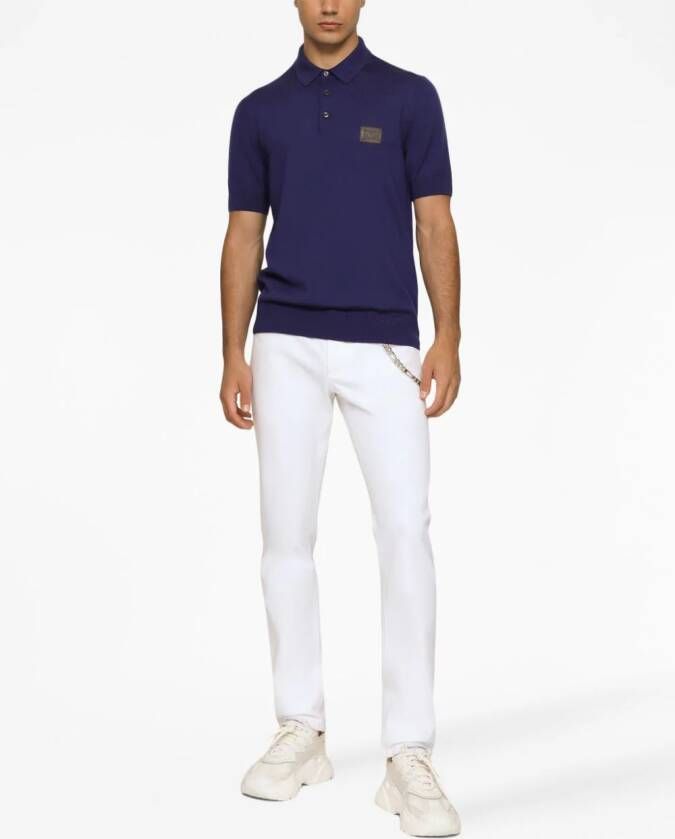 Dolce & Gabbana DG Essentials wollen poloshirt Blauw