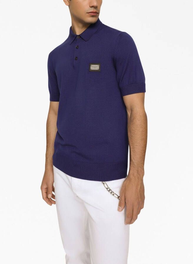 Dolce & Gabbana DG Essentials wollen poloshirt Blauw