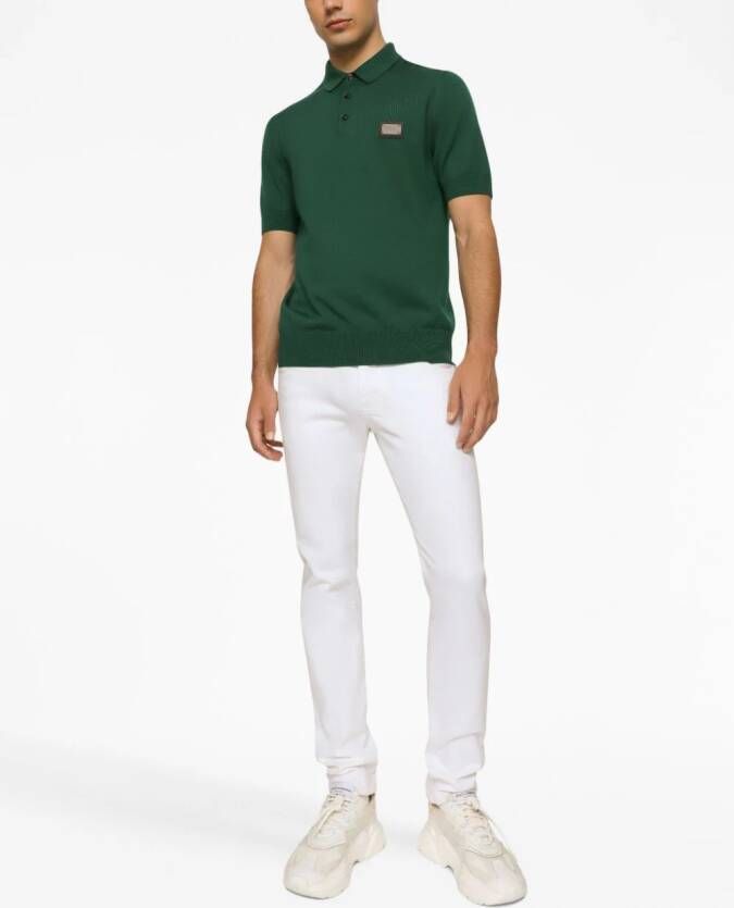 Dolce & Gabbana DG Essentials wollen poloshirt Groen