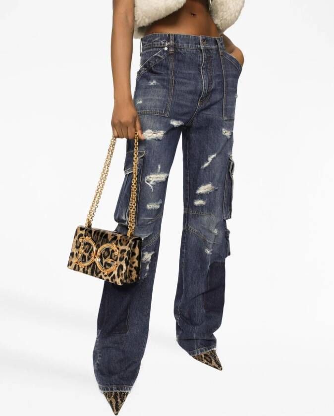 Dolce & Gabbana DG Girls crossbodytas met luipaardprint Zwart