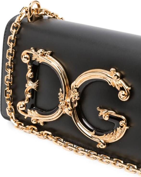 Dolce & Gabbana DG Girls leren crossbodytas Zwart