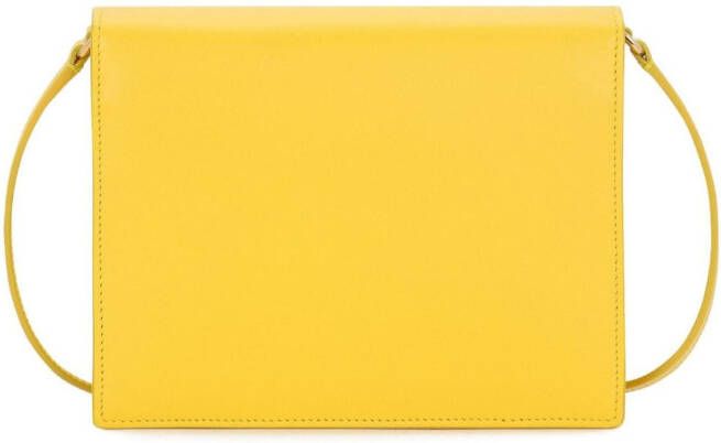 Dolce & Gabbana Leren crossbodytas met DG logo Geel