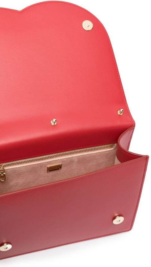 Dolce & Gabbana Leren crossbodytas met DG logo Rood