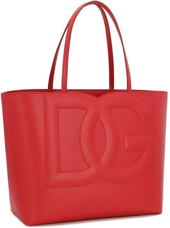 Dolce & Gabbana Medium shopper met DG-logo Rood