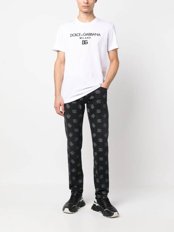 Dolce & Gabbana Jeans met monogram Zwart