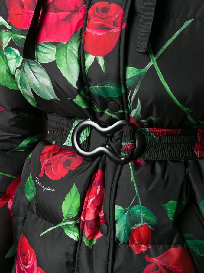 Dolce & Gabbana Donsjack met capuchon Zwart