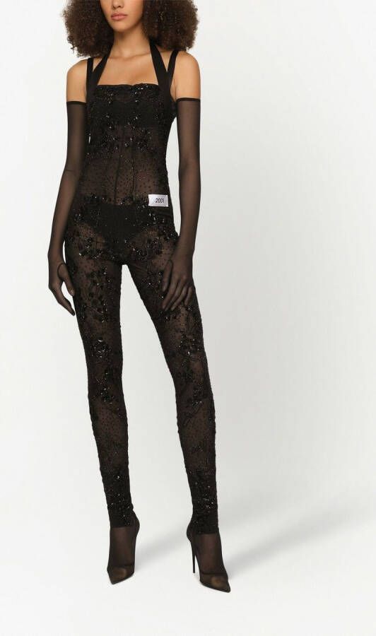 Dolce & Gabbana KIM DOLCE&GABBANA jumpsuit met borduurwerk Zwart