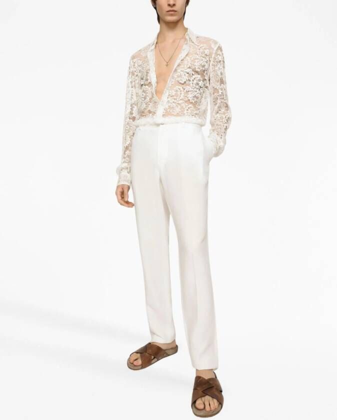 Dolce & Gabbana Doorzichtig overhemd Wit