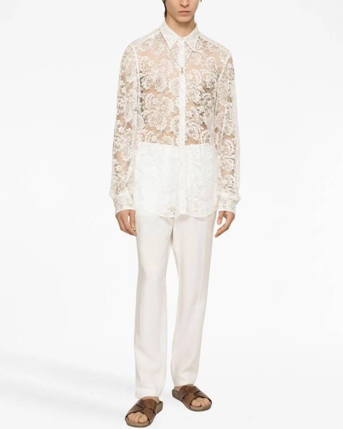 Dolce & Gabbana Doorzichtig overhemd Wit