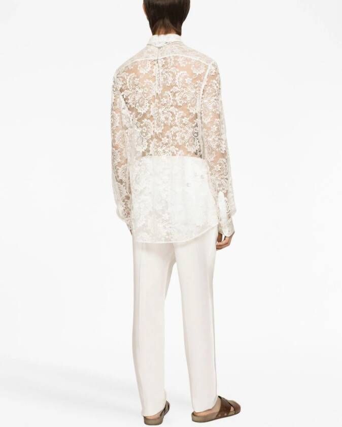 Dolce & Gabbana Doorzichtig overhemd Wit