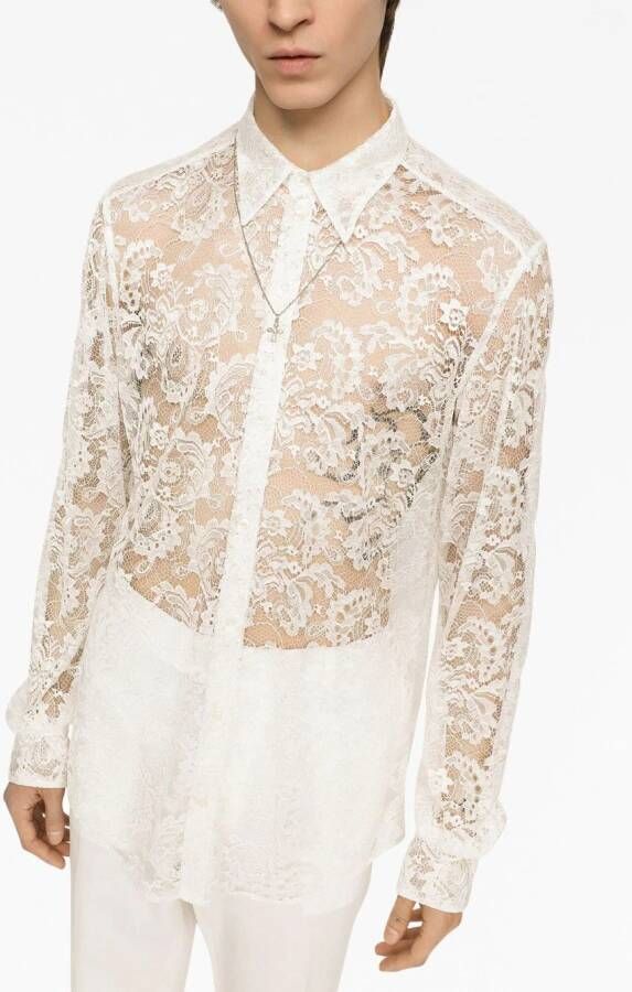 Dolce & Gabbana Doorzichtig overhemd Wit