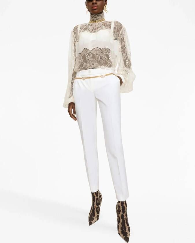 Dolce & Gabbana Doorzichtige blouse Wit