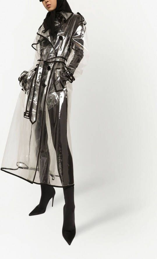 Dolce & Gabbana Trenchcoat met contrasterende afwerking Zwart
