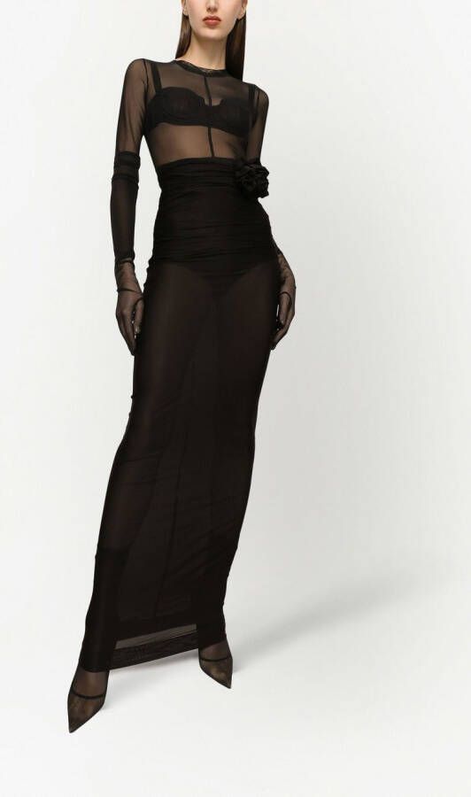 Dolce & Gabbana KIM DOLCE&GABBANA tulen cropped top Zwart