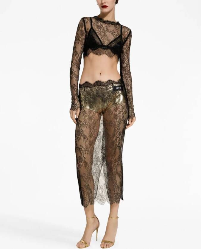 Dolce & Gabbana Doorzichtige top Zwart