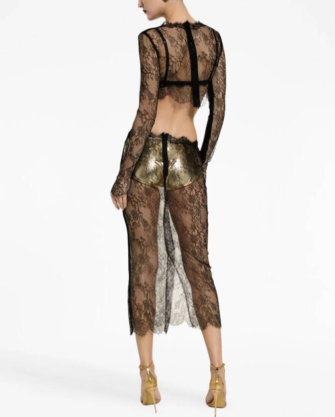 Dolce & Gabbana Doorzichtige top Zwart