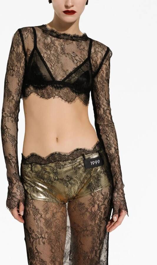 Dolce & Gabbana Doorzichtige top Zwart