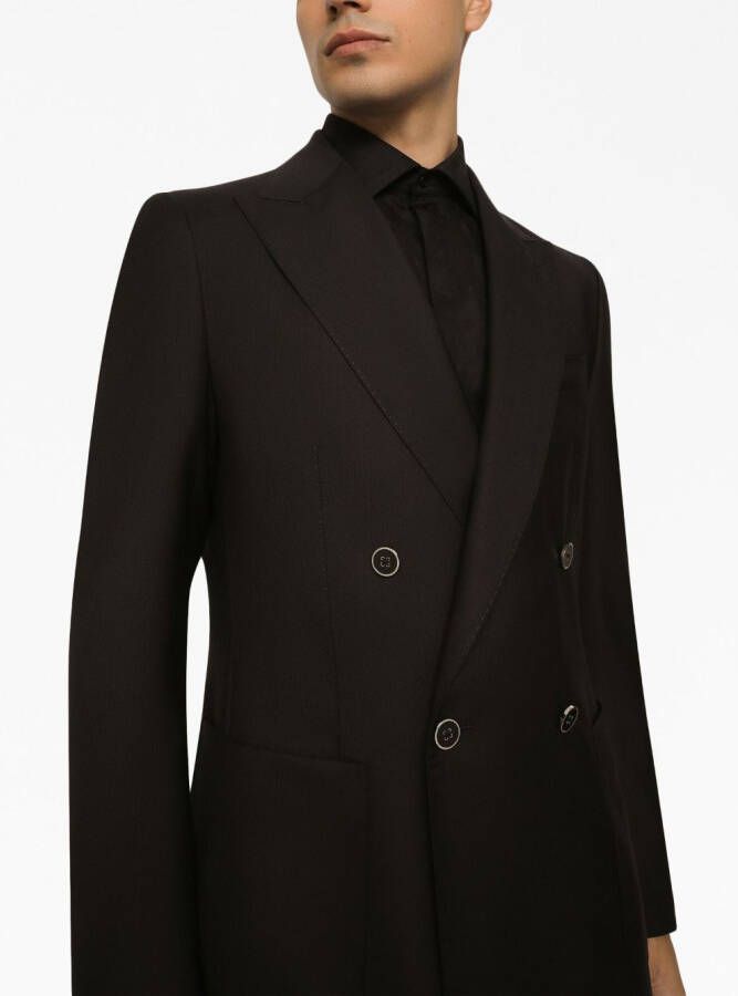 Dolce & Gabbana Portofino blazer met enkele rij knopen van wol-zijde Bruin