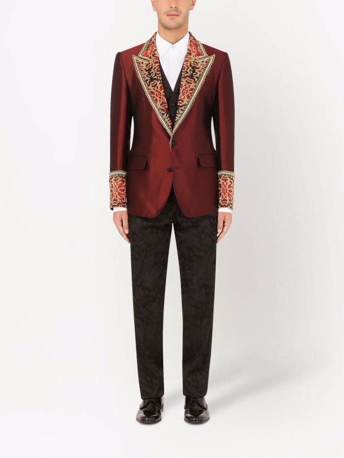 Dolce & Gabbana Smoking verfraaid met stras Rood
