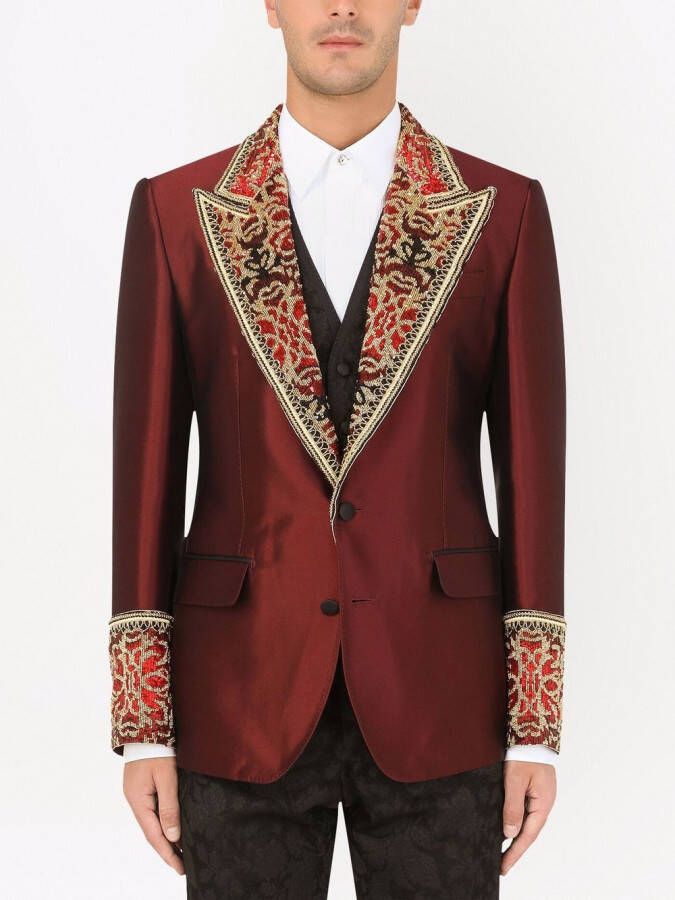 Dolce & Gabbana Smoking verfraaid met stras Rood