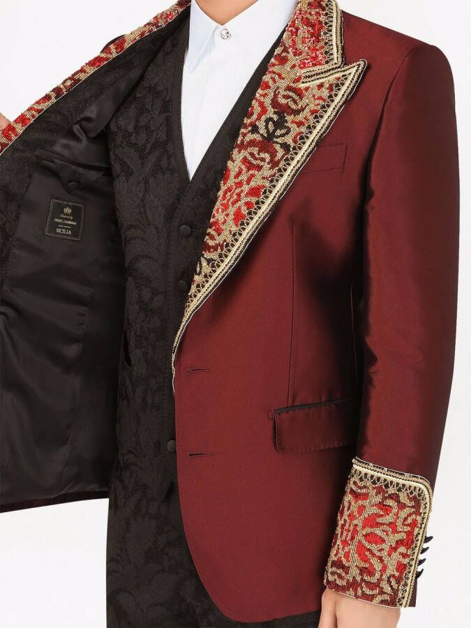 Dolce & Gabbana Smoking verfraaid met stras Rood