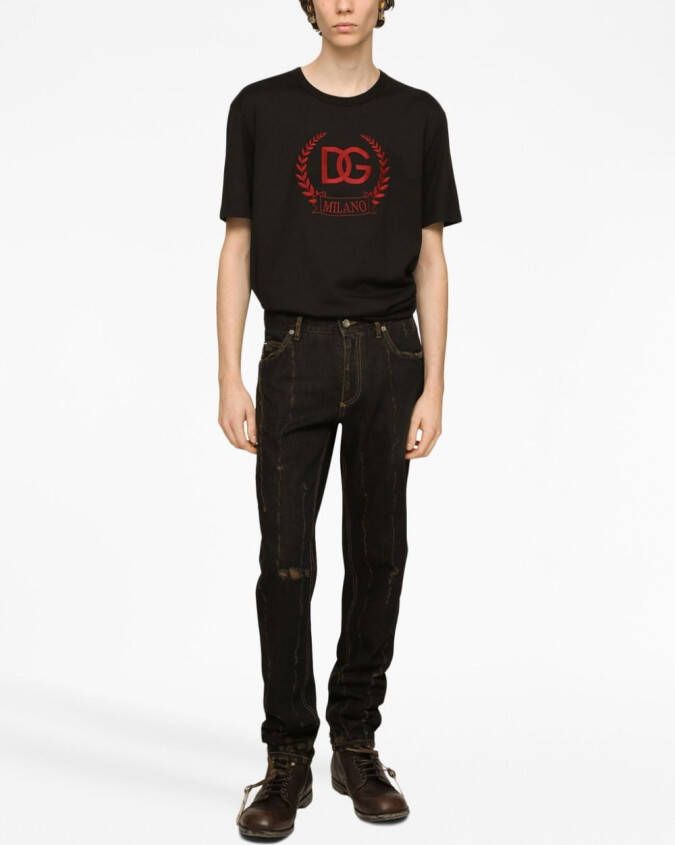 Dolce & Gabbana T-shirt met geborduurd logo Zwart