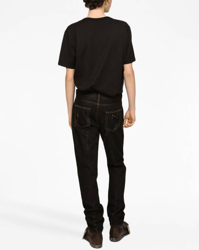 Dolce & Gabbana T-shirt met geborduurd logo Zwart