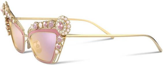 Dolce & Gabbana Eyewear Christmas zonnebril met kattenoog montuur Roze