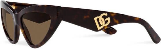 Dolce & Gabbana Eyewear DG Crossed zonnebril met cat-eye montuur Bruin