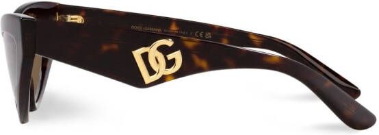 Dolce & Gabbana Eyewear DG Crossed zonnebril met cat-eye montuur Bruin