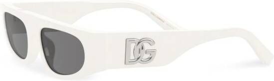 Dolce & Gabbana Eyewear Cross zonnebril met rechthoekig montuur Wit
