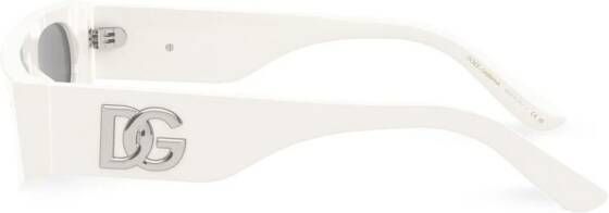 Dolce & Gabbana Eyewear Cross zonnebril met rechthoekig montuur Wit