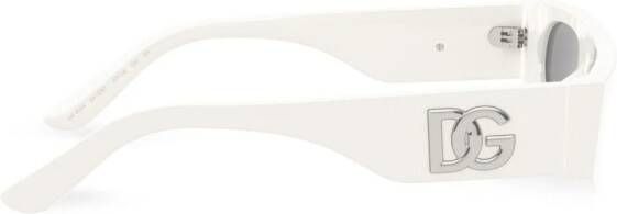 Dolce & Gabbana Eyewear Cross zonnebril met rechthoekig montuur Wit