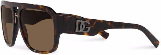 Dolce & Gabbana Eyewear DG zonnebril met gekruiste montuur Bruin