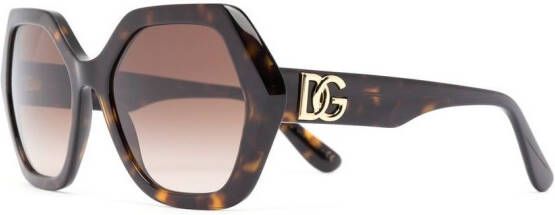 Dolce & Gabbana Eyewear DG zonnebril met geometrisch montuur Bruin
