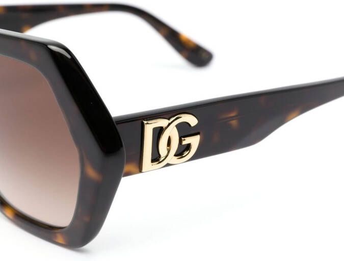 Dolce & Gabbana Eyewear DG zonnebril met geometrisch montuur Bruin