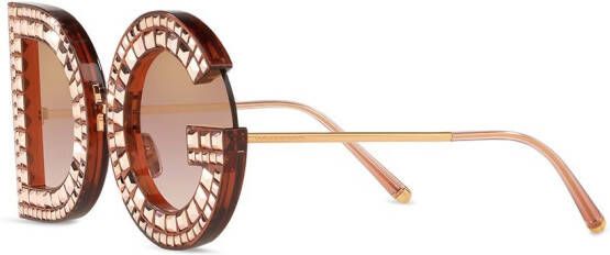 Dolce & Gabbana Eyewear DG zonnebril met rond montuur Roze