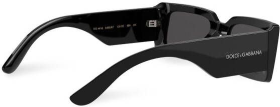 Dolce & Gabbana Eyewear DNA zonnebril met rechthoekig montuur Zwart